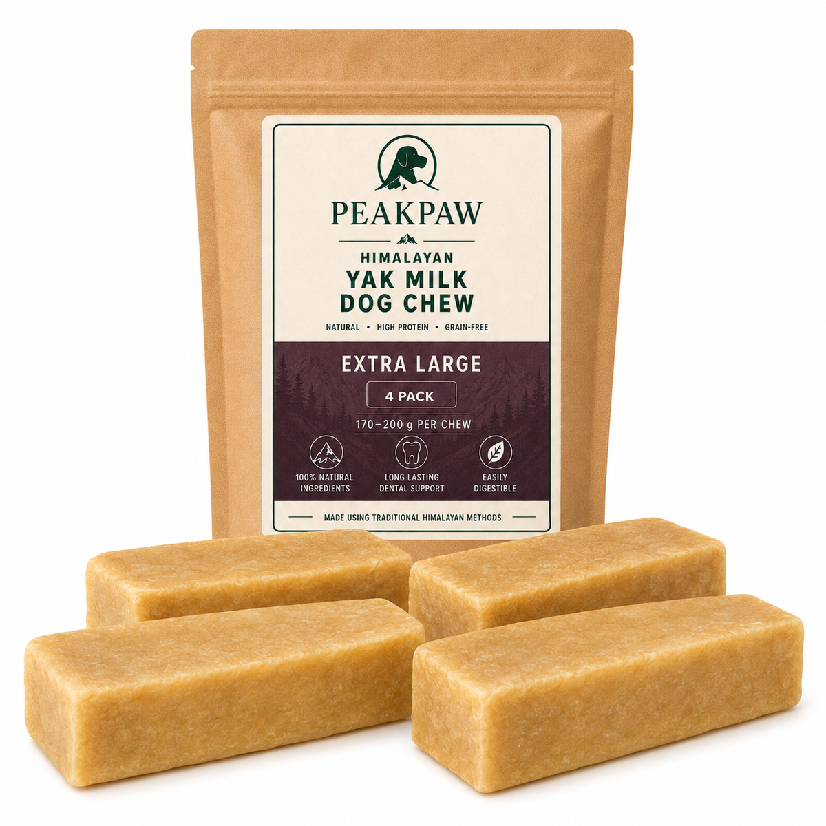 Extra large Himalayan yak milk dog chew, single pack